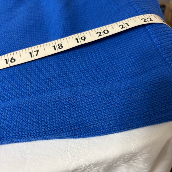 Talbots Vibrant Blue Cardigan with Brown Accents - Picture 8 of 8